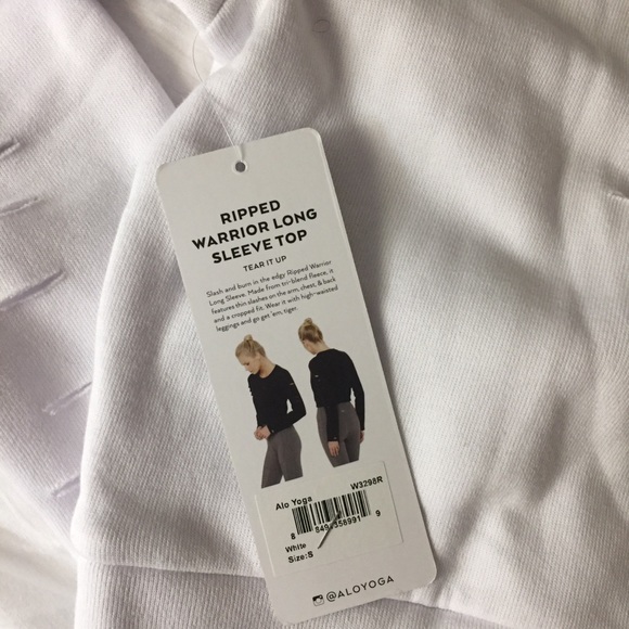 NWT Alo white Cropped Warrior sweatshirt-S - Picture 4 of 5